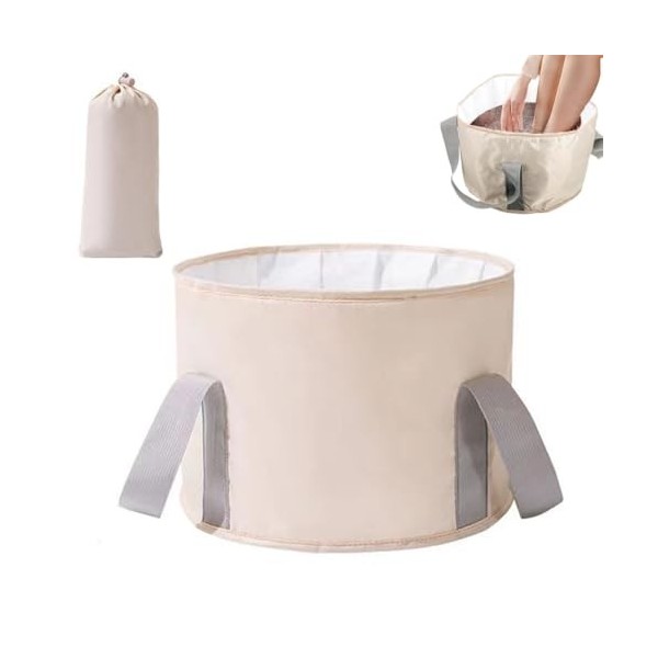 Sac de Bain de Pieds Portable, Sac de Trempage de Pieds Pliable, Seau Pliable pour tremper Les Pieds Poignée Portable, Sac de