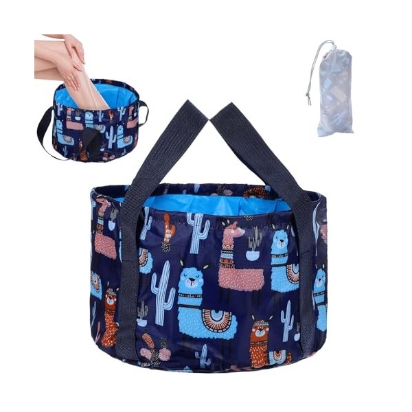 Piriuuo Piscine pliable pour les pieds, seau pliable pour tremper les pieds, sac de bain portable avec poignées, pour adultes