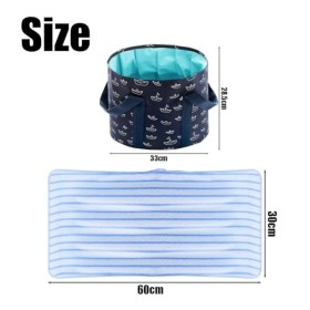 1 Morceau De Bain De Pieds, 1 Morceau De Serviette Absorbante, Bain De Pieds Pliable, Bain De Pieds De Voyage Portable, Bain 