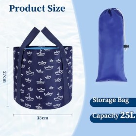 Flintronic Seau Pliable pour Tremper les Pieds, 25L Tremper les Pieds Portable, Bain de Pieds Multifonctionnel, Trempage Pied