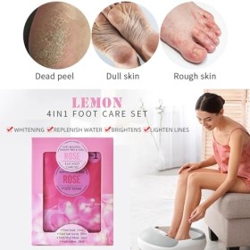 Coffret cadeau spa pour les pieds, pack de pieds avec trempage des pieds, sels de bain pour les pieds rose, bain des pieds po
