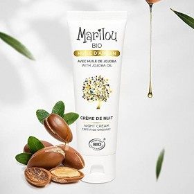 Marilou Bio - Gamme Argan - Crème de Nuit à lHuile dArgan - Tube de 50 ml - La Crème des Mille et une Nuits !