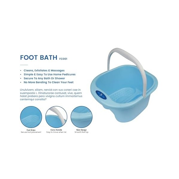 Bol de bain de pieds, grand bassin de pédicure, baignoire portable pour pieds, robuste, grand bassin de trempage des pieds en