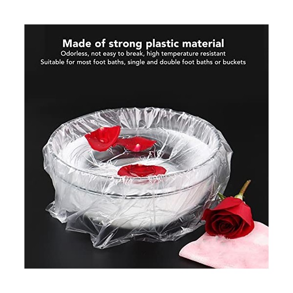 500 pièces de revêtements de bain pour pieds jetables, sacs de pédicure portables en plastique transparent pour pieds, revête