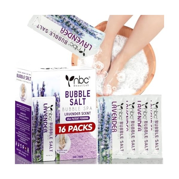 nbc BeautiLab Bain moussant pour les pieds, trempage des pieds pour pieds fatigués et secs craquelés, odeur de pied et adouci