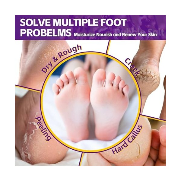 nbc BeautiLab Bain moussant pour les pieds, trempage des pieds pour pieds fatigués et secs craquelés, odeur de pied et adouci