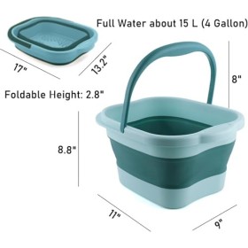 Baignoire de pieds pliable avec poignée, bain de pieds avec points de massage des pieds pour aider à dormir, panier à linge p