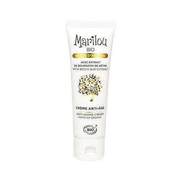 Marilou Bio - Crème Visage Anti-âge - Crème Hydratante 100% Naturel à lHuile dArgan Bio et au Beurre de Karité de la Gamme 