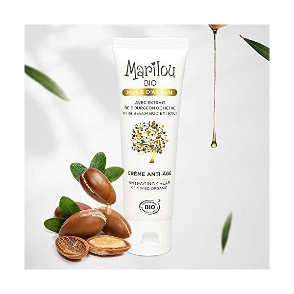 Marilou Bio - Crème Visage Anti-âge - Crème Hydratante 100% Naturel à lHuile dArgan Bio et au Beurre de Karité de la Gamme 