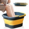 Aoreun Bassin de bain de pieds pliable, Bassin de Bain de Pieds avec Masseur de Pieds et poignée, Bassin de bain de trempage 