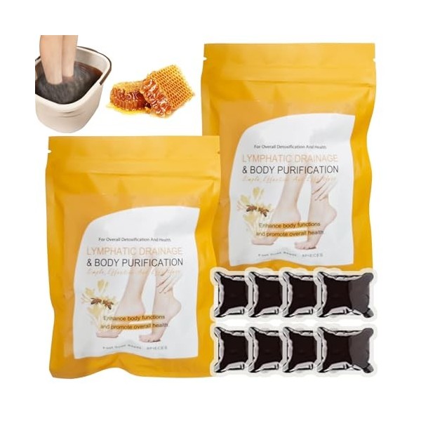 MILIAFLICK Lot de 2 perles de bain de pieds en venin dabeille pour bain de pieds - Perles de poison dabeille - Drainage lym