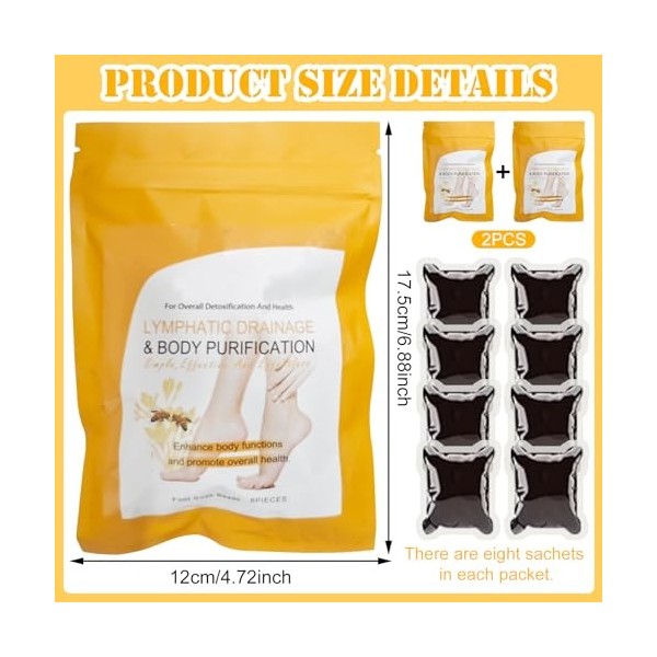 MILIAFLICK Lot de 2 perles de bain de pieds en venin dabeille pour bain de pieds - Perles de poison dabeille - Drainage lym