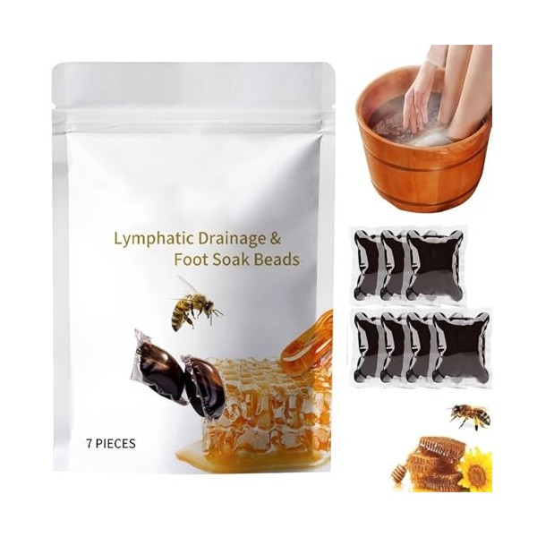 Lukmlca - Bain de pieds - Lukmlca - Perles de venin dabeille - Drainage lymphatique - Pour bain de pieds - Venin dabeille -