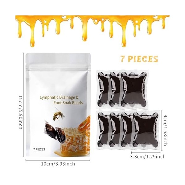 Lukmlca - Bain de pieds - Lukmlca - Perles de venin dabeille - Drainage lymphatique - Pour bain de pieds - Venin dabeille -