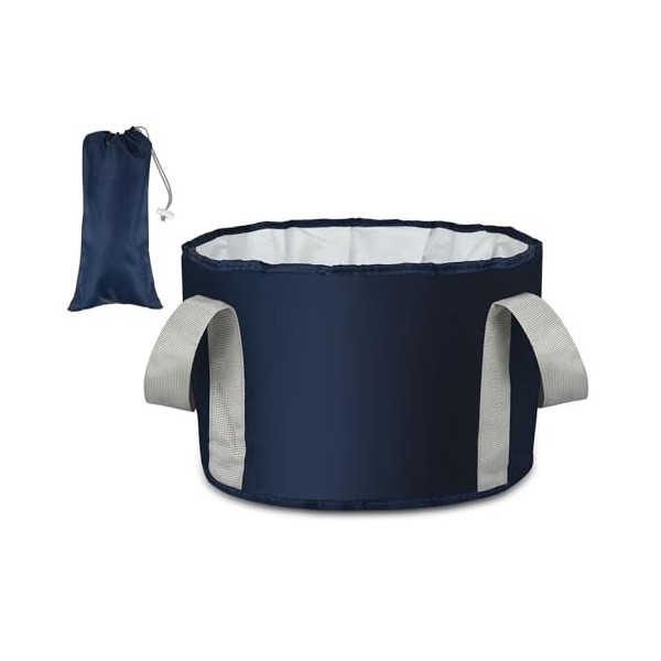 ds. distinctive style Seau pliable pour les pieds avec poignée 18 l - Sac de lavage portable pour la pêche, les voyages et le