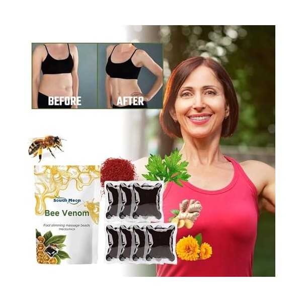 Pipihome Perles de Venin Dabeille, Venin Dabeille Drainage Lymphatique, Perles de Drainage Lymphatique et Amincissant au Ve