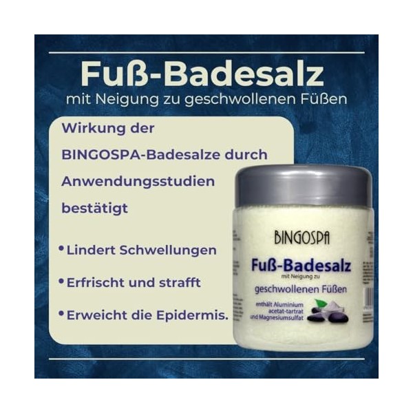 BingoSpa Bingo Spa Sel de Bain de Pieds avec Tendance aux Pieds enflés 550g