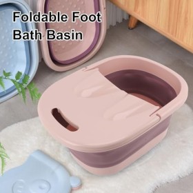 Seau de Trempage des Pieds, Bassin de Bain de Pieds Pliable et Compact en Silicone PP pour la Maison rouge 