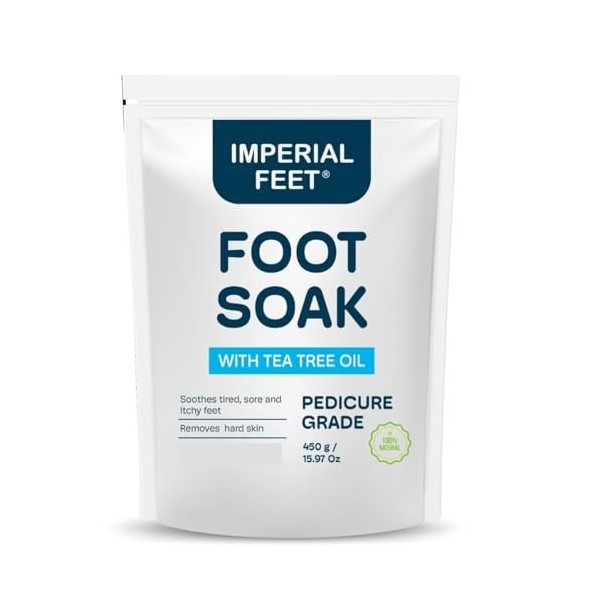 Pedicure Quality Foot Soak with Tea Tree Oil & Epsom Salt | Helps Treat Nail Fungus Athletes Foot | Anti Fungal Nail Treatmen