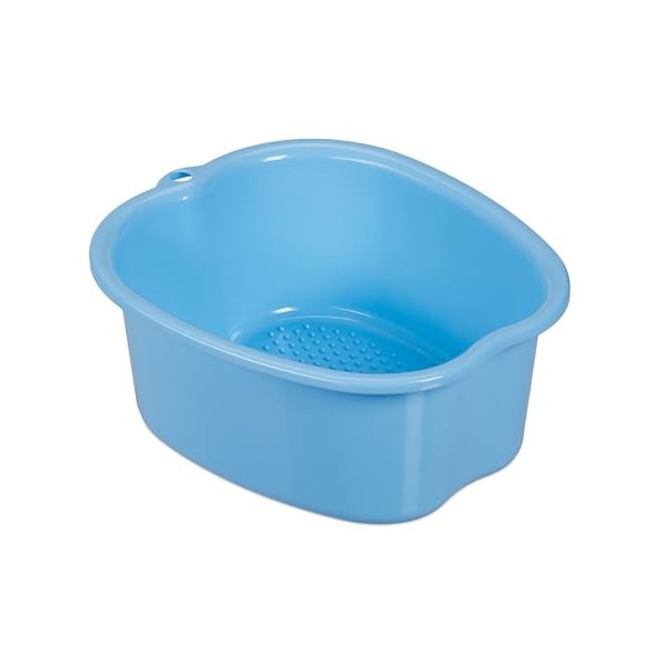 Relaxdays Bain de Pieds, bassine en Plastique, Lavage Pieds, Effet Massage, HxLxP : 15 x 33 x 38 cm, Bleu