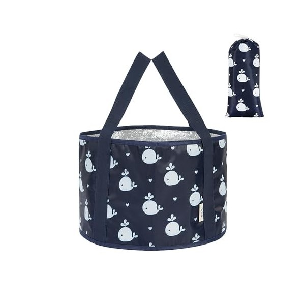 Sac de Bain de Pieds de Voyage Pliable, Bain de Pieds Isolé Etanche, Sac de Bain de Trempage de Pieds avec Sac de Rangement,