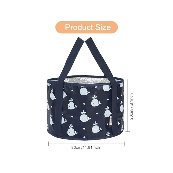 Sac de Bain de Pieds de Voyage Pliable, Bain de Pieds Isolé Etanche, Sac de Bain de Trempage de Pieds avec Sac de Rangement,