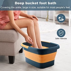 mizikuu Bassin de Bain de Pieds, Bassin de Spa Grand Bain de Pieds pliable éPais et Robuste Bassine Pied Bain de Pied Massant