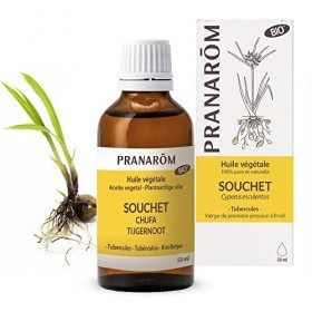 Pranarôm Souchet Bio Huile Végétale Assouplissante, nourrissante et protectrice, 50 ml