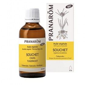 Pranarôm Souchet Bio Huile Végétale Assouplissante, nourrissante et protectrice, 50 ml