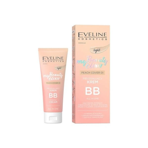 Eveline Cosmetics My Beauty Elixir BB Crème Nourrissante N° 01 - Clair | My Beauty Elixir BB Crème Tout-en-Un | Éclat Naturel