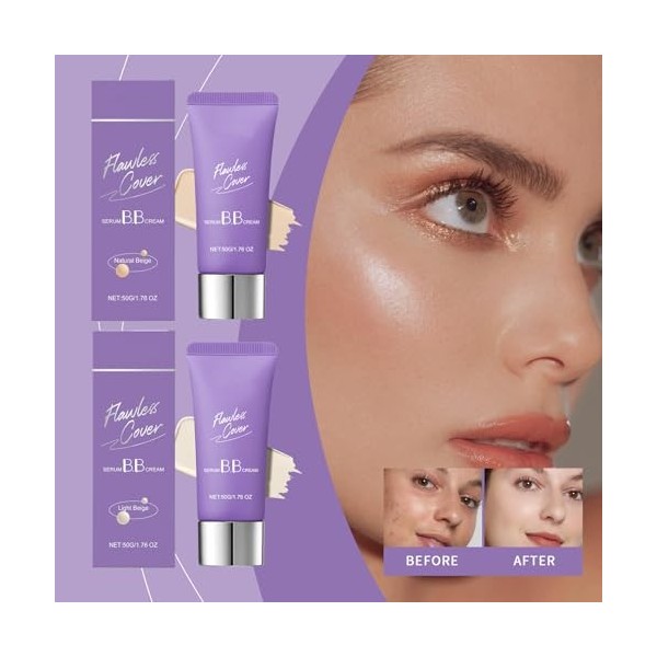 Mikabila 02, F 50G BB Crème,Soin Perfecteur Tout-en-1 Anti-Imperfections,Correcteur et Perfecteur de Teint, Hydratante 24H,T