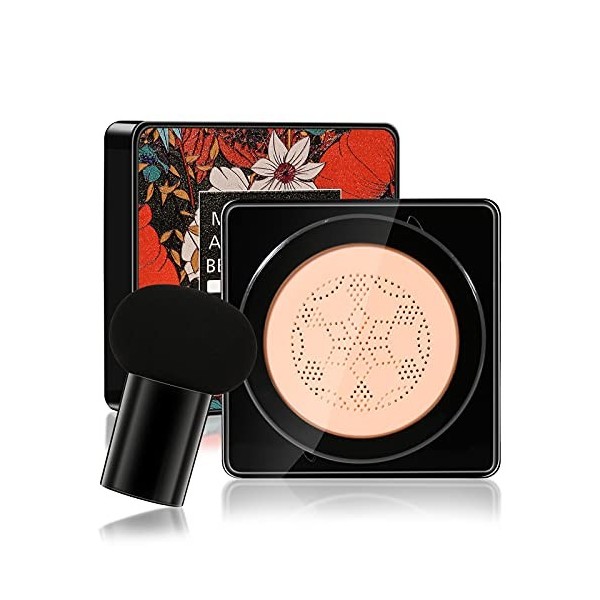 Coussin dair en forme de tête de champignon - Crème BB crème hydratante - Base de maquillage longue durée avec éponge de maq