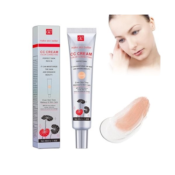 Eazerom 04 CC Crème 45ml,Maquillage et Soin Illuminateur de Teint Haute Définition pour Visage,Color Correcting CC Cream,CC L