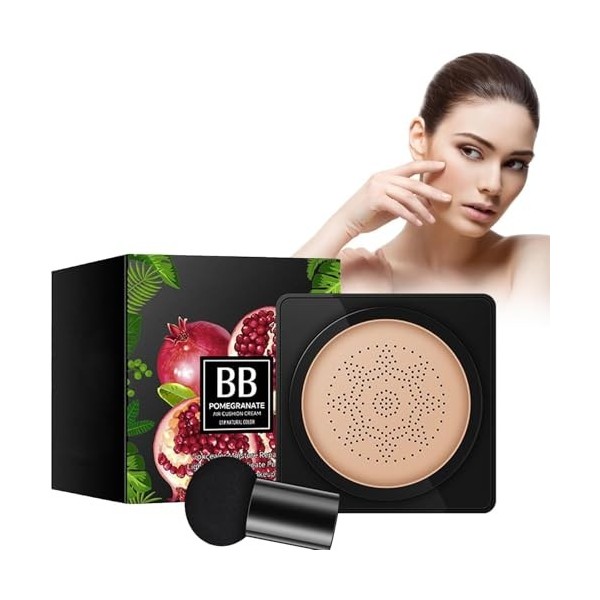 Cc Crème,Air Cushion Bb Cream,Correcteur Naturel Éclaircissant,Mushroom Head Cc Cream,Cc-Luftkissen,Avec Éponge De Maquillage