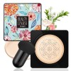 Tête de Champignon Air Cushion CC Cream, Fond de Teint Correcteur BB Crème, CC Crème Fondation Hydratant Longue Durée, Couver
