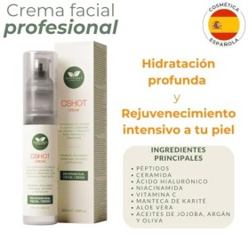Crème Hydratante Visage avec Complexe de Peptides et Céramides, Vitamine C, E, Acide Hyaluronique, Niacinamide et Aloe 50ml. 