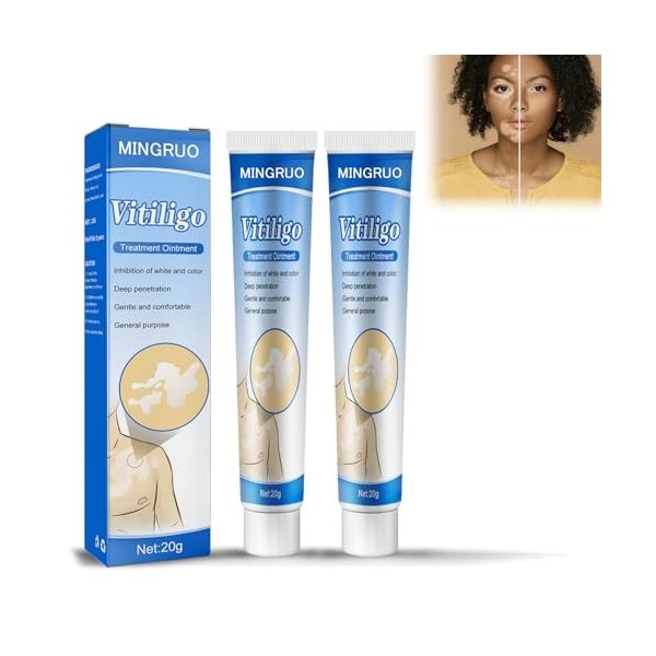 MINGRUO 2Pcs Vitiligo Cream, Vitiligo Pommade, Crème De Soin Des Points De Fleurs, Crème pour la Peau Vitiligo, Crème De Soin
