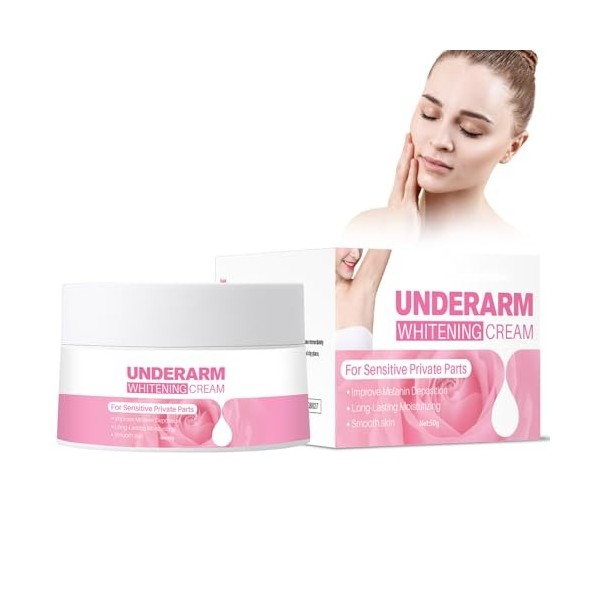 Hppsctink Whitening Cream, 50g Crème Blanchissante, Crème Blanchissante pour les Aisselles, Pour les Aisselles, les Coudes et