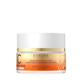 Eveline Cosmetics C-Perfection Crème Anti-Rides Revitalisante Intensive 40+ avec Acide Férulique, Tri-Collagène & Hydrolat de