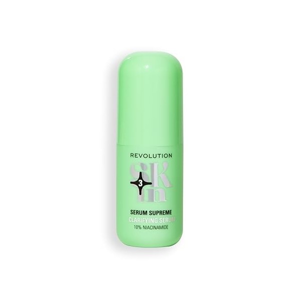 Revolution SKin, Serum Supreme Clarifying Serum, Sérum Clarifiant avec 10% de Niacinamide et Zinc, Hydrate et Éclaire, Vegan 