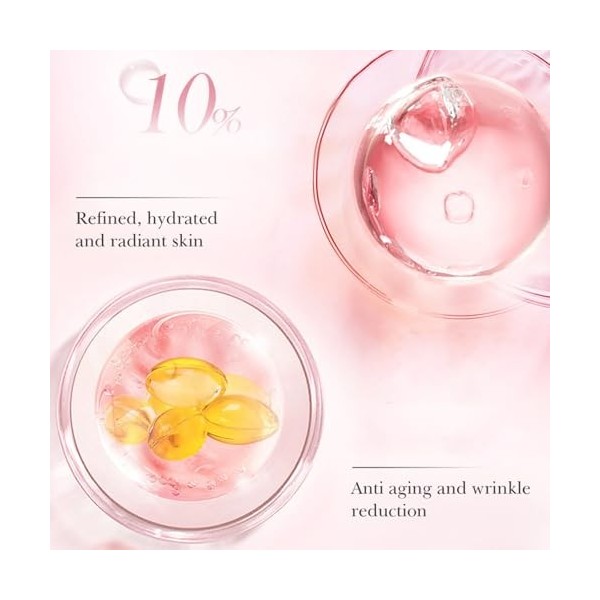 Hppsctink 2PCS Sérum visage, Sérum visage 4 en 1, Sérum visage anti-rides, Hydrate et nourrit la peau, Réduit les imperfectio