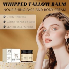 2Pc Crème Hydratante Au Suif De Bœuf,Beef Tallow Cream,Hydratant Au Suif De Bœuf Au Miel,Suif Et Baume Au Miel,Pour Les Soins