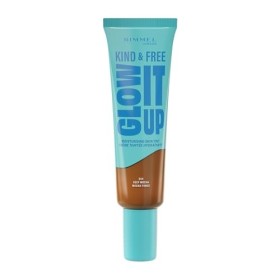 Rimmel London Kind & Free GLOW IT UP Moisturising Skin Tint, 504, Deep Mocha, Soothes and Calms Sensitive Skin, Healthy Glow,