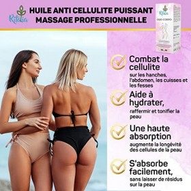250 ml BIO HUILE ANTI CELLULITE EFFICACE et PUISSANTE de Ritalia avec de HUILE AMANDE DOUCE pour un MASSAGE RELAXANTE PROFESS
