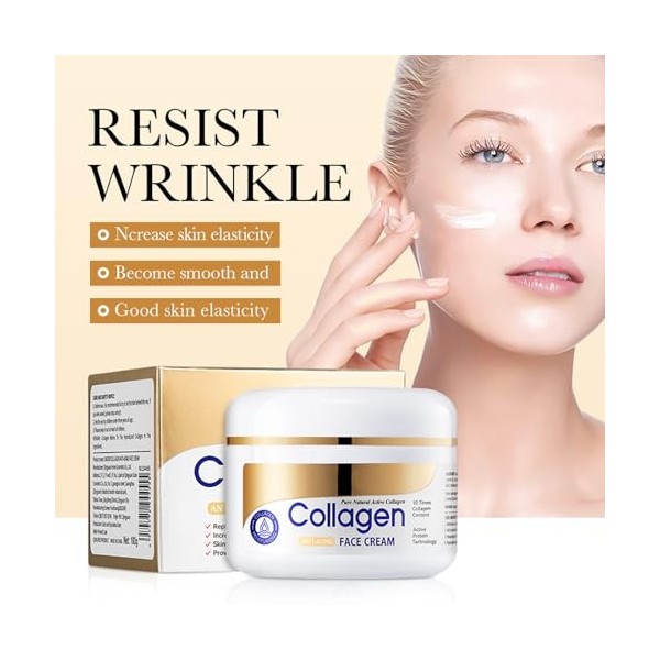 Tkekruh 2PC Crème Hydratante Visage 100g, Crème Hydratante En Profondeur Pour La Peau, Crème Anti-Rides pour le Visage, Anti-