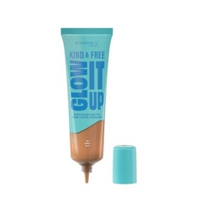Rimmel London Kind & Free GLOW IT UP Moisturising Skin Tint, 303, Honey, Soothes and Calms Sensitive Skin, Healthy Glow, All-