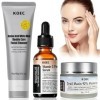 Snail Mucin 92% Moisturizer 50g +Vitamin C Serum 30 ml +Double Care Facial Cleanser 50g Hydratation Longue Durée, Soin Anti-â