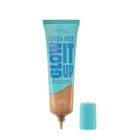 Rimmel London Kind & Free GLOW IT UP Moisturising Skin Tint, 210, Golden Beige, Soothes and Calms Sensitive Skin, Healthy Glo