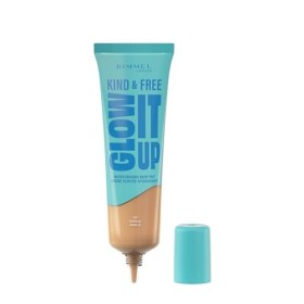 Rimmel London Kind & Free GLOW IT UP Moisturising Skin Tint, 160, Vanilla, Soothes and Calms Sensitive Skin, Healthy Glow, Al