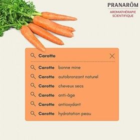 Pranarôm |Huile Végétale Carotte Bio | Eclat du Teint | Extrait lipidique titré de racines de Carotte | 50 ml